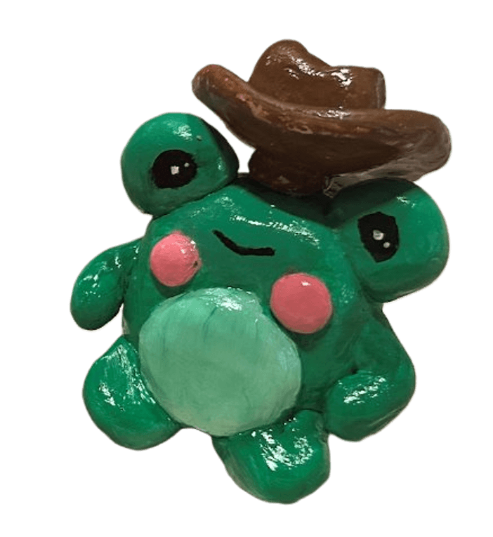 Clay frog cowboy