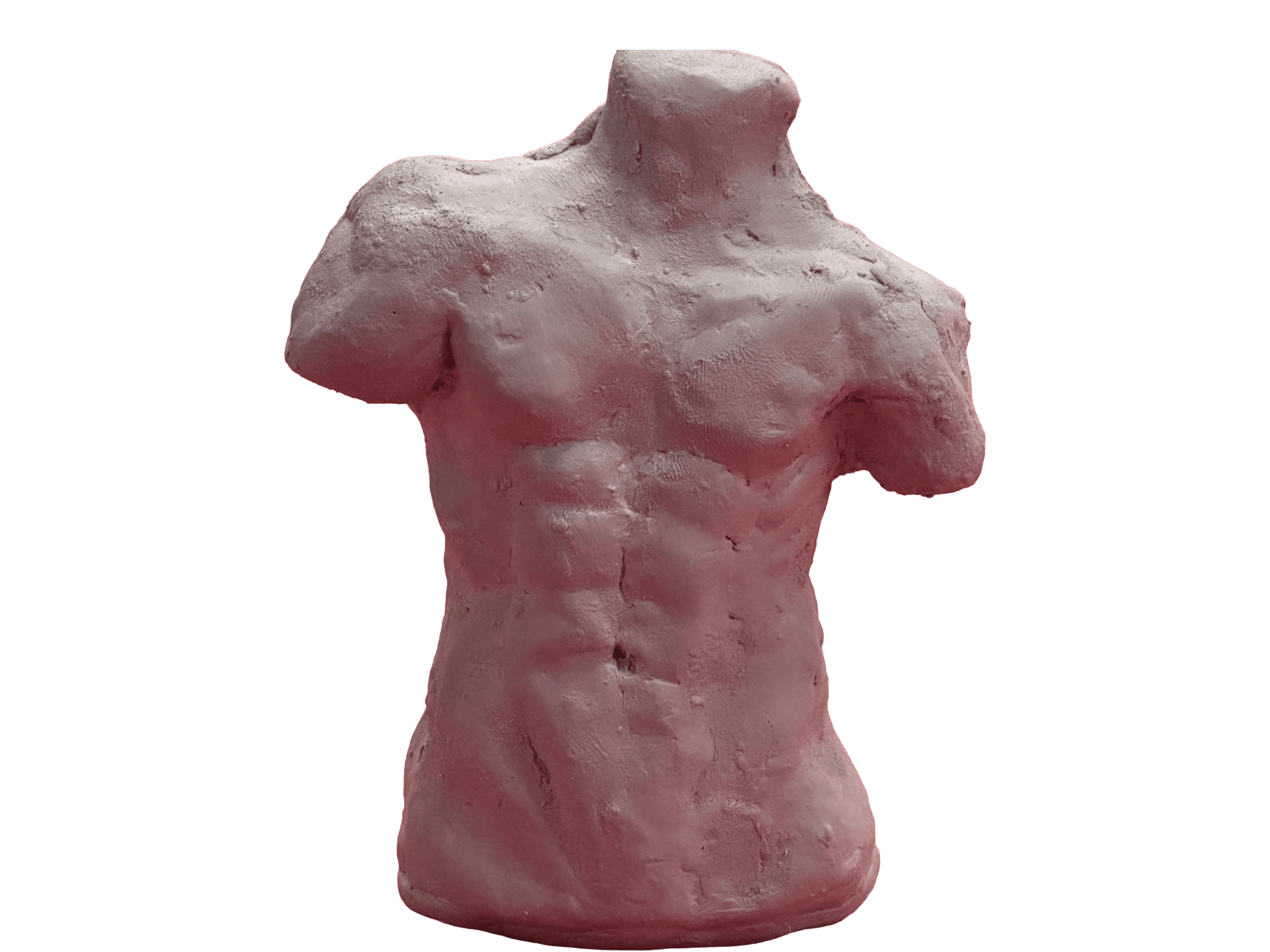 Clay torso sculpture