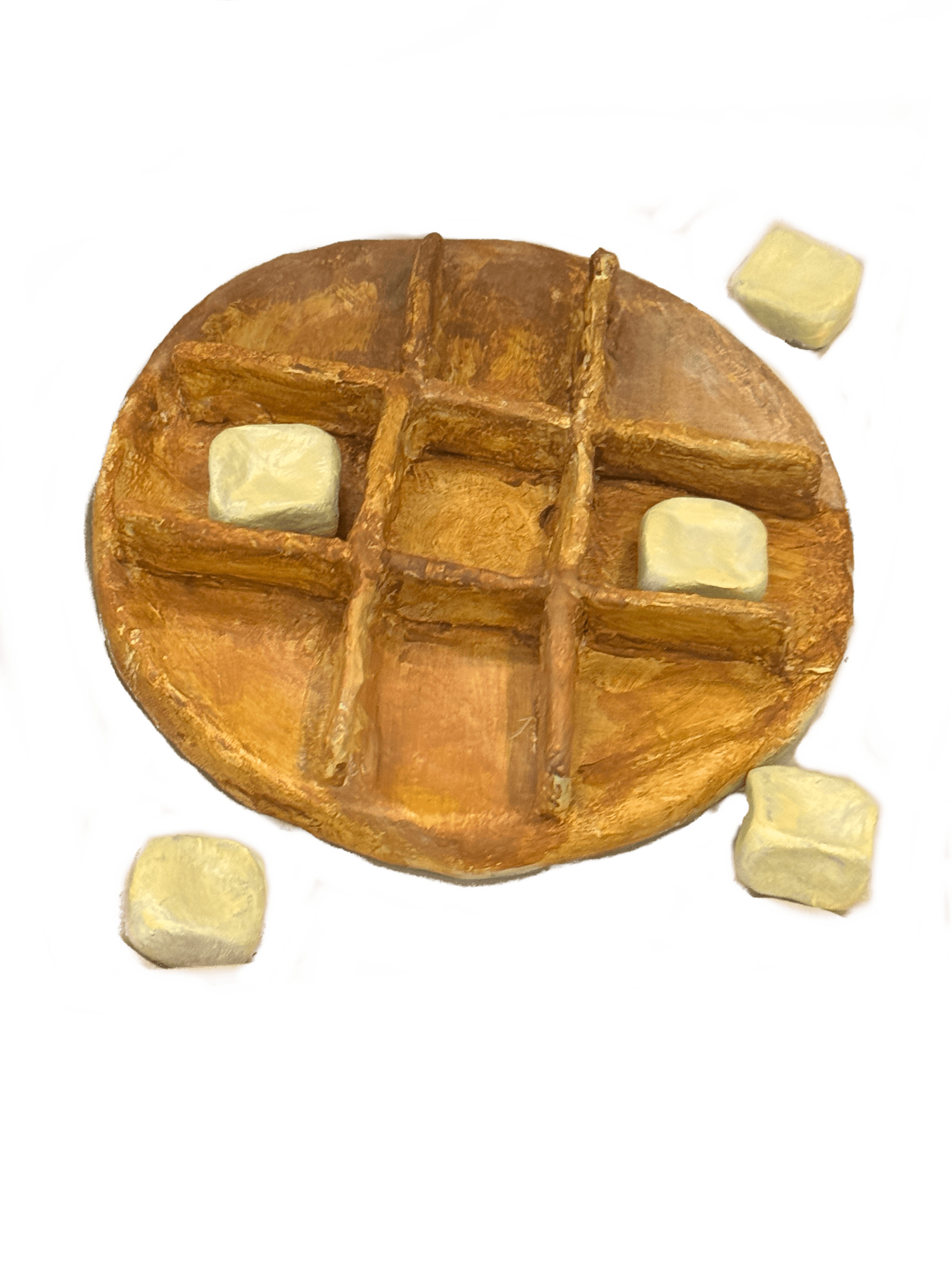 Clay waffles and butter